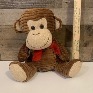 DAN-DEE COLLECTORS CHOICE CORDUROY MONKEY PLUSH  13" RARE BROWN